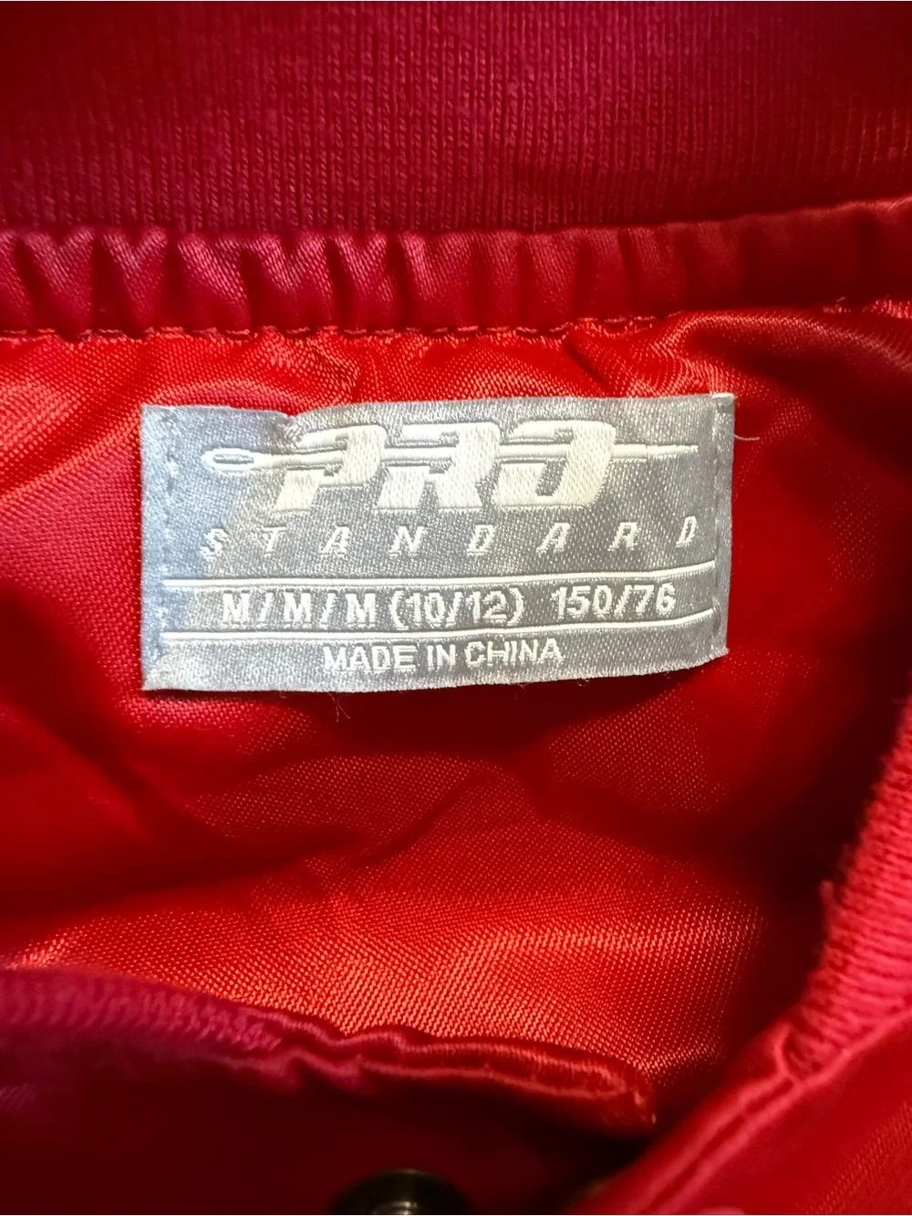 Pro Standard Chicago Bulls Satin Varsity Jacket Youth Medium 10/12 Red